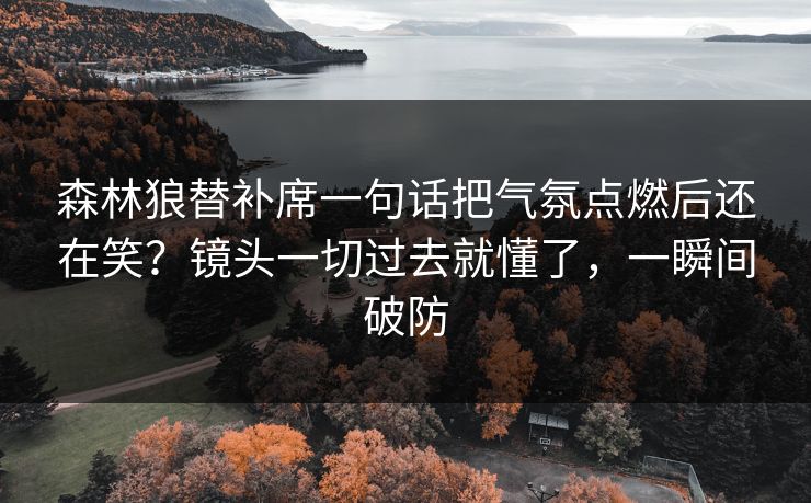 森林狼替补席一句话把气氛点燃后还在笑？镜头一切过去就懂了，一瞬间破防