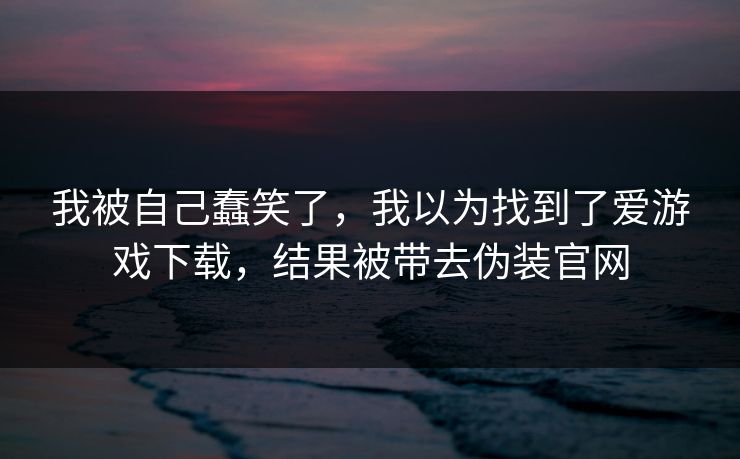 我被自己蠢笑了，我以为找到了爱游戏下载，结果被带去伪装官网