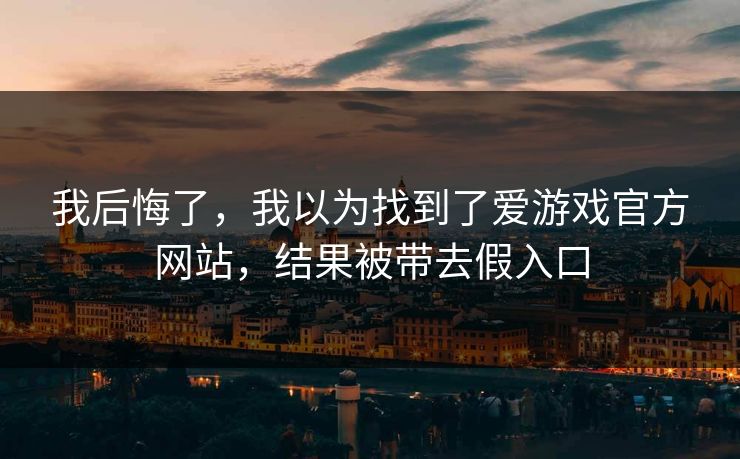 我后悔了，我以为找到了爱游戏官方网站，结果被带去假入口