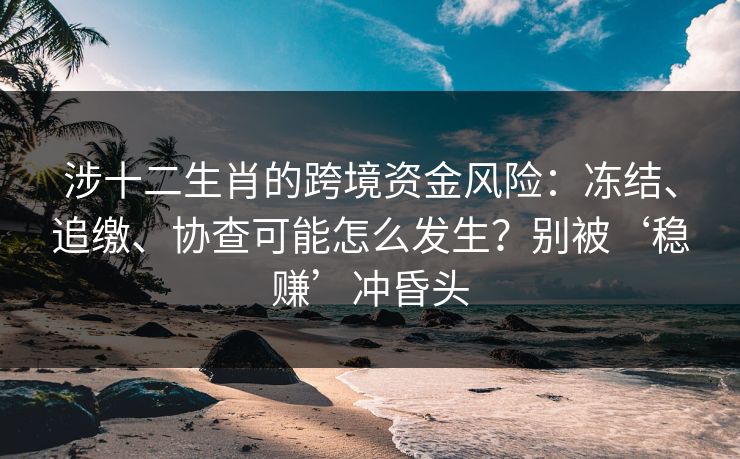 涉十二生肖的跨境资金风险：冻结、追缴、协查可能怎么发生？别被‘稳赚’冲昏头